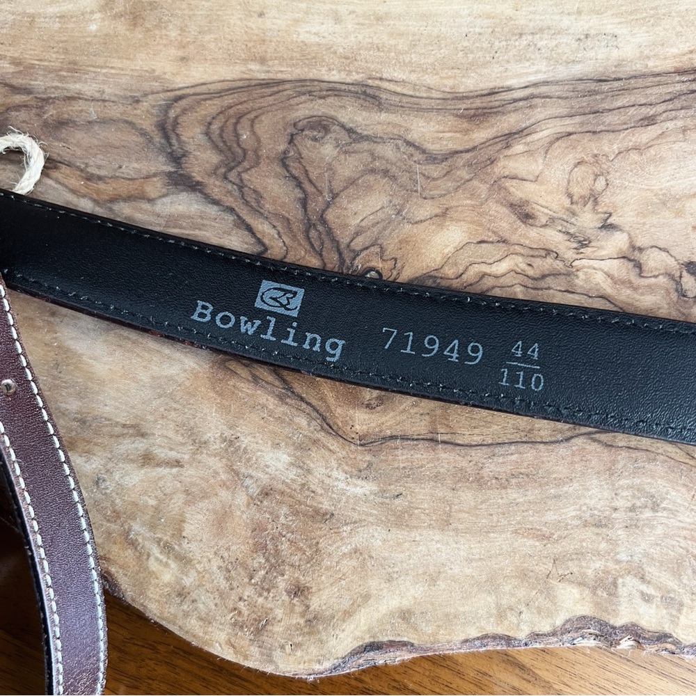 100% LEATHER GOLD AND DARK BROWN VINTAGE BELT #0313 - Picture 4 of 6
